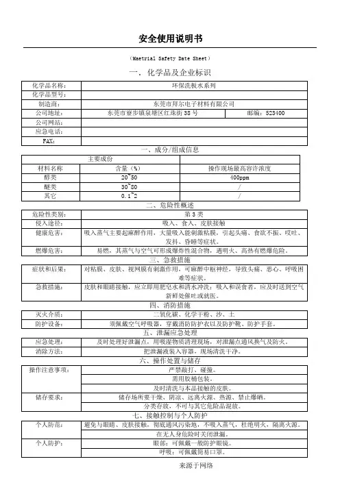洗板水--MSDS