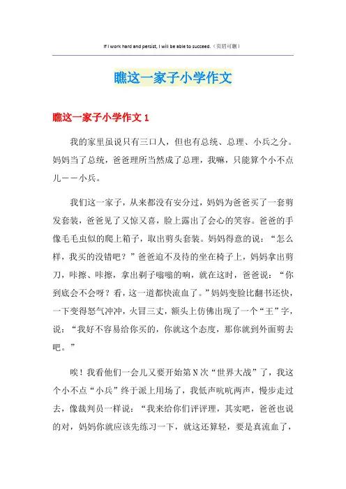 瞧这一家子小学作文