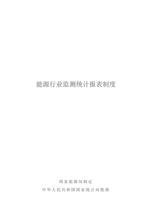 能源行业监测统计报表制度