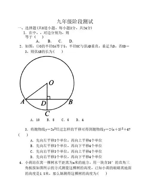 人教版九年级数学下册期末    试题(含答案)