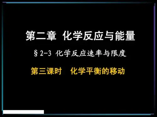 必修二:化学反应速率与限度(第3课时)