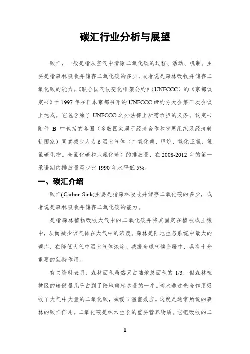 碳汇行业分析与展望