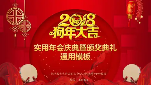 抗洪救灾先进表彰大会学习抗洪精神PPT模板