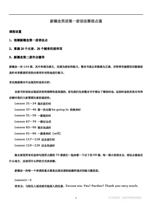 新概念英语第一册语法整理一点通
