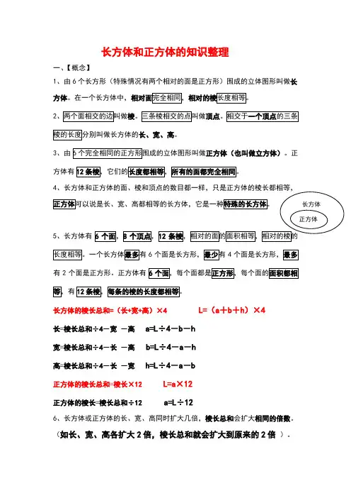长方体和正方体的知识点整理 2