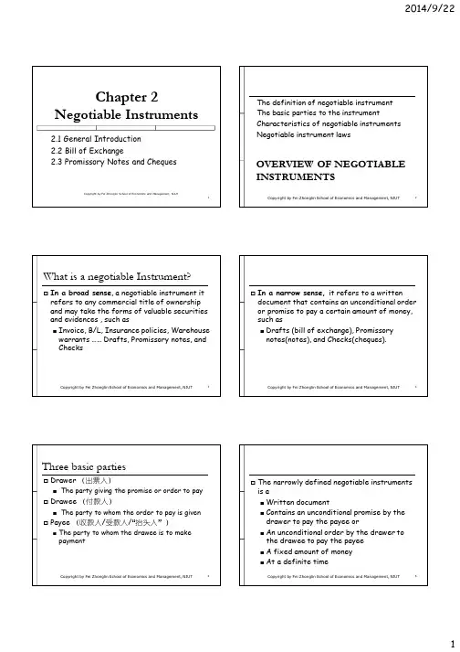 2 Negotiable Instruments