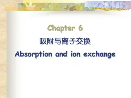 Chapter 6吸附与离子交换
