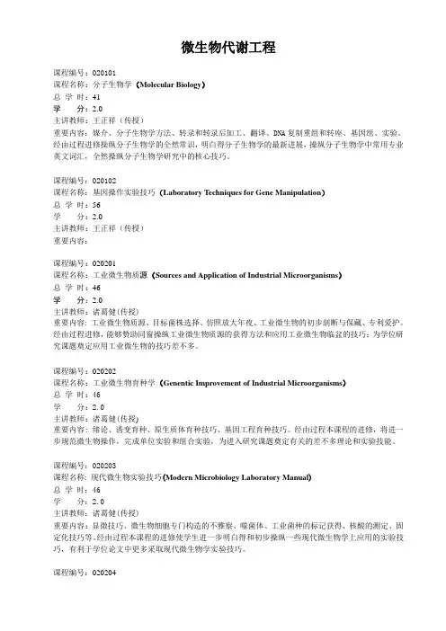 微生物代谢工程