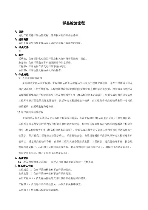 样品检验流程