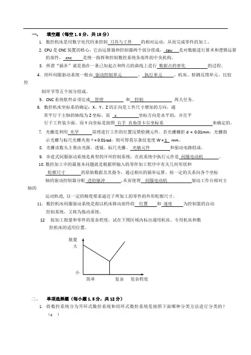数控技术复习题