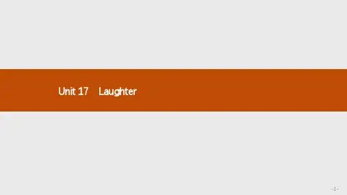 高中英语北师大版选修6课件:Unit 17 Laughter 17.1