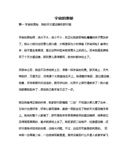 作文《宇宙的奥秘》 2