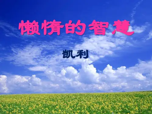 《懒惰的智慧》PPT课件 (共32张PPT)