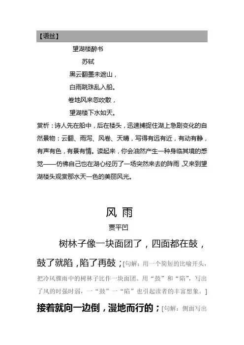 贾平凹 《风雨》