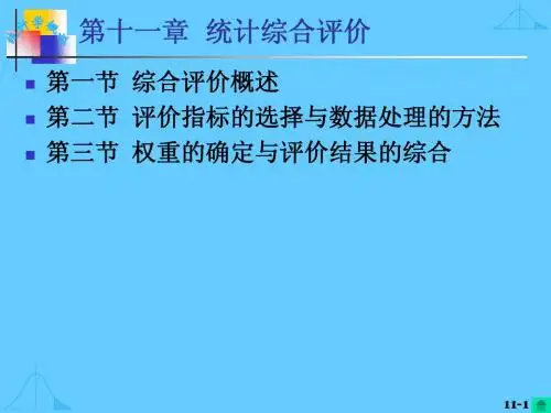 第十一章  统计综合评价