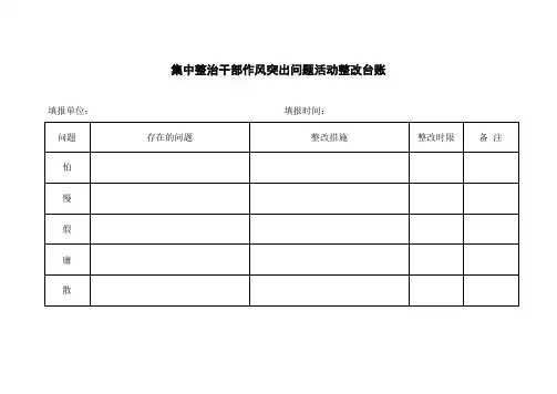 集中整治干部作风突出问题活动整改台账