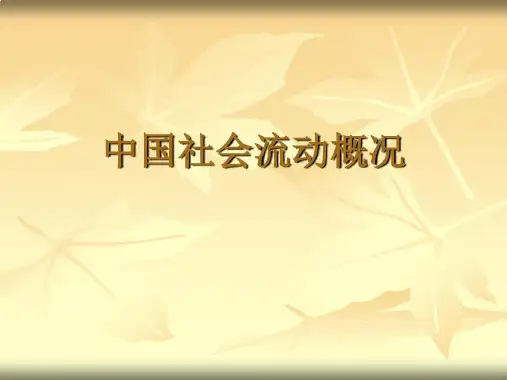 中国社会流动概况