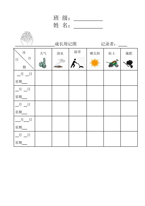 植物观察记录表