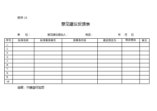 13-意见建议反馈表