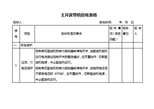 皮带运输验收标准范文