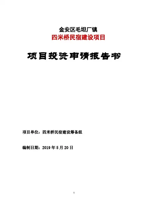 民宿项目可行性研究报告