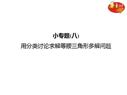 小专题(八) 用分类讨论求解等腰三角形多解问题(选做)