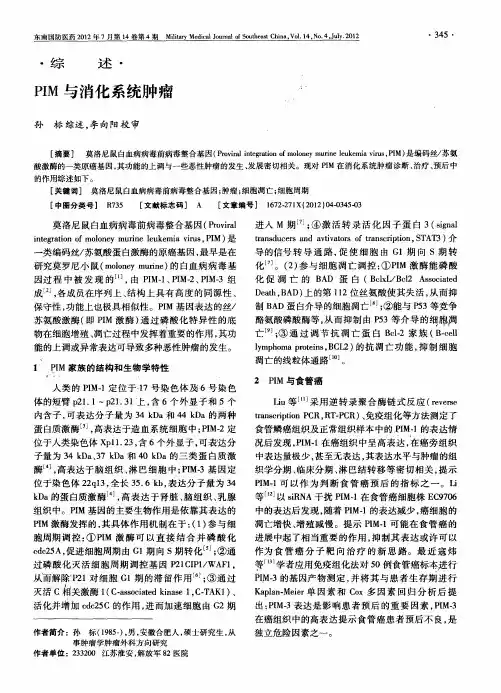 PIM与消化系统肿瘤