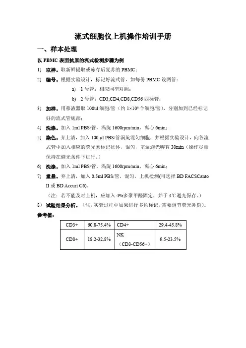 流式细胞仪上机培训手册