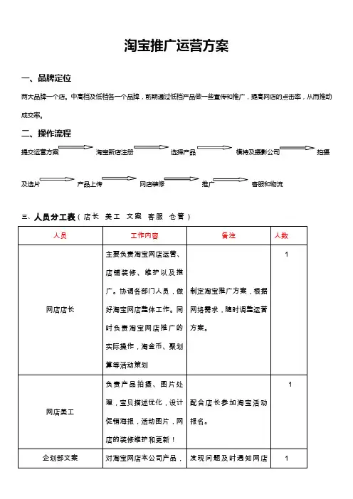 淘宝推广运营方案