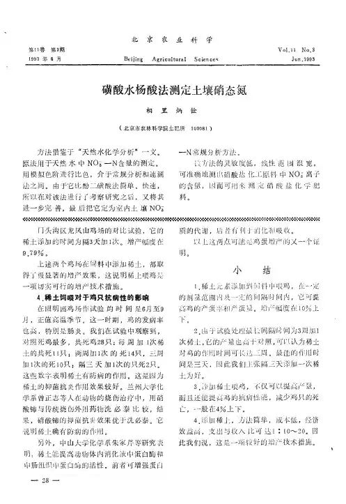 磺酸水杨酸法测定土壤硝态氮