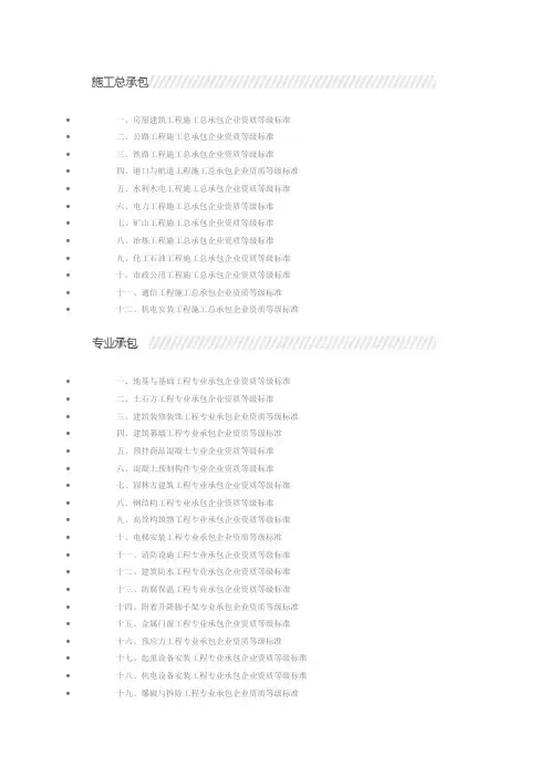 建筑资质知识