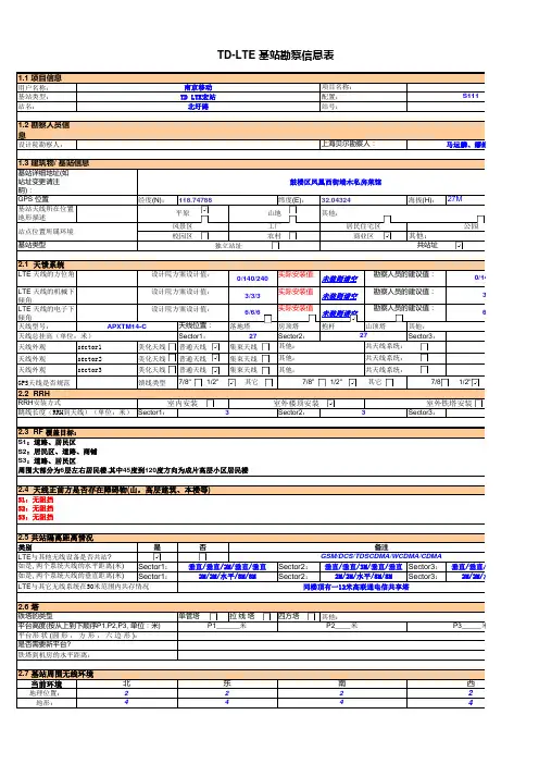 1 LTE勘察报告(模版)