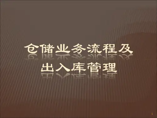 仓储物资出入库管理知识培训