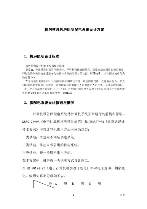 机房配电系统设计方案
