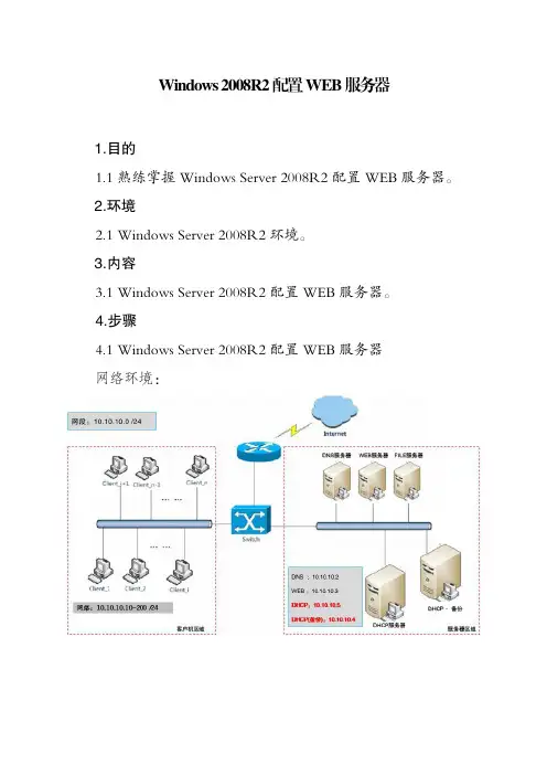 在Windows 2008R2配置WEB服务器