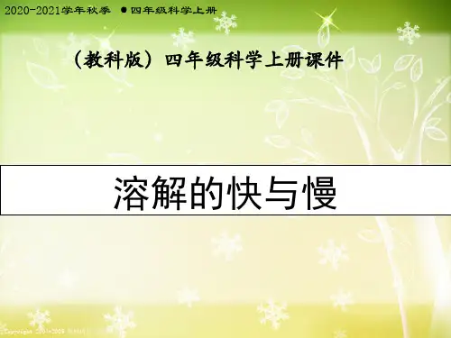 (教科版)四年级科学上册课件_溶解的快与慢_3