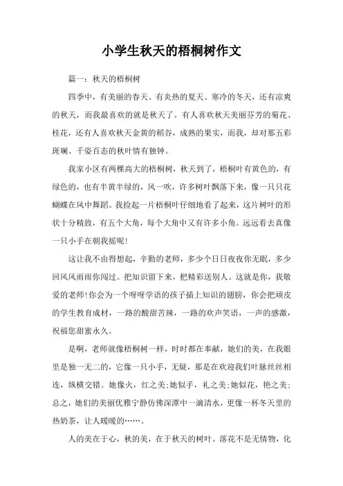 小学生秋天的梧桐树作文