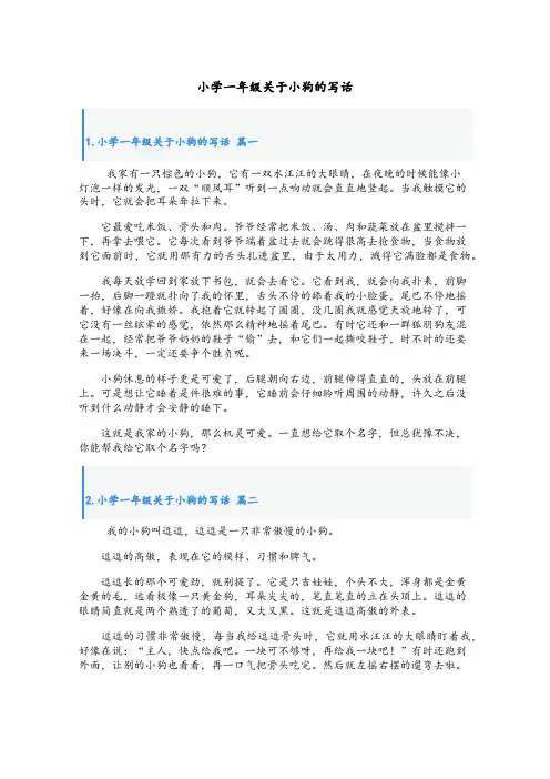 小学一年级关于小狗的写话