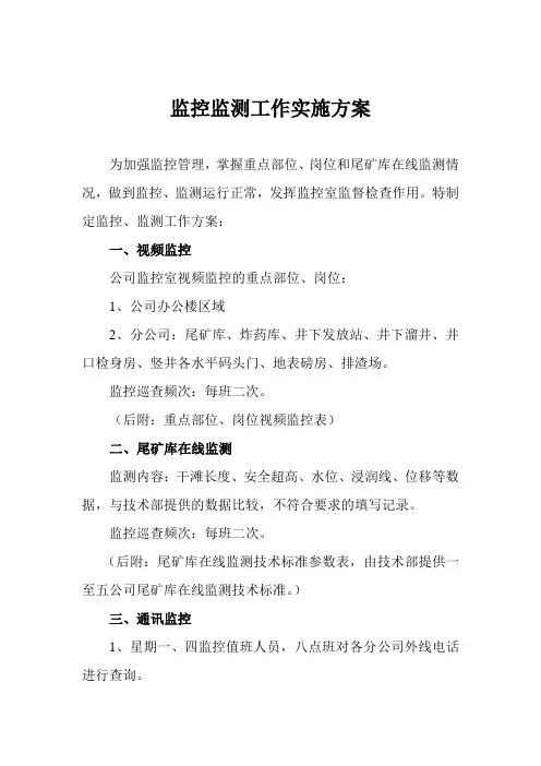 监控实施方案