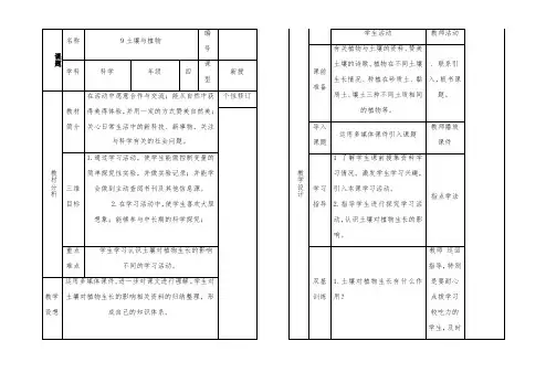 推荐精品小学科学青岛版(六三制)四年级下册9土壤与植物