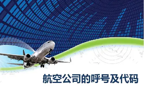 民航国内外航空公司的呼号及代码PPT