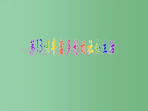 七年级历史下册 第二单元第13课丰富多彩的社会生活课件 北师大版