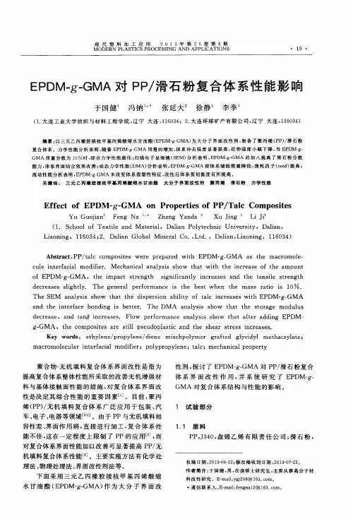EPDM—g—GMA对PP／滑石粉复合体系性能影响