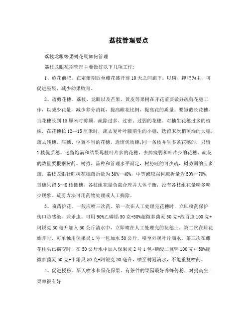 荔枝管理要点