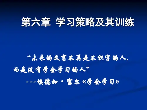 教育心理学6学习策略