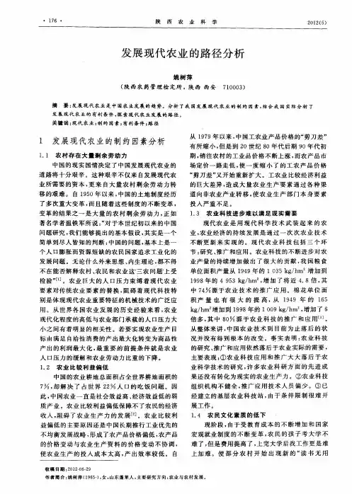 发展现代农业的路径分析