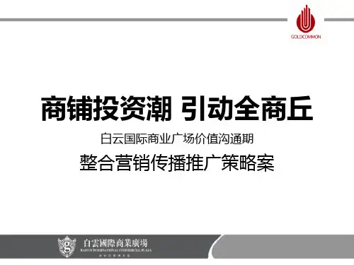 国际商业广场商业综合体项目营销传播推广策略