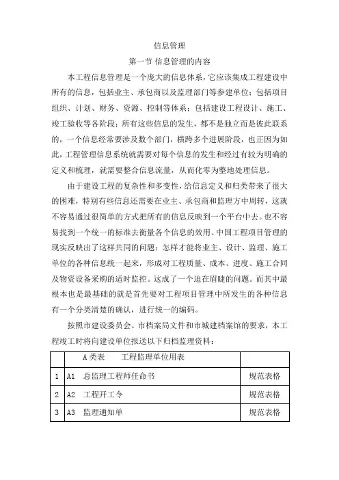 工程监理、信息管理.