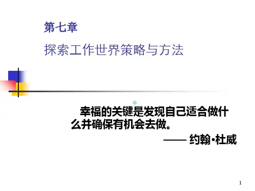 第七章探索工作世界策略与方法课件