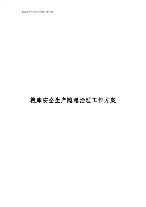 粮库安全生产隐患治理工作方案
